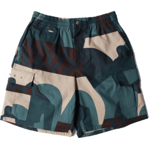 parra short cargo distorted camo (green)
