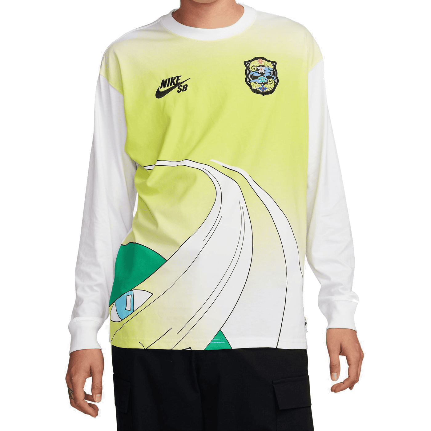 nike sb tee shirt long sleeves fed alexis agnostic (white)