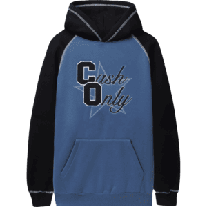 cash only sweatshirt hood raglan halftime (denim/black)