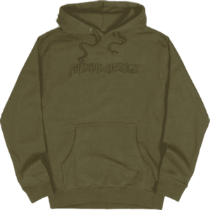 fucking awesome sweatshirt hood outline stamp (olive)