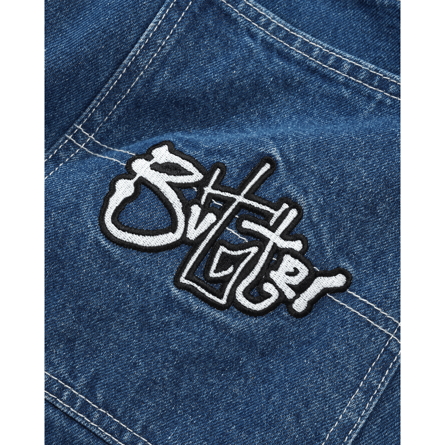 butter goods short denim scribble (mid blue)