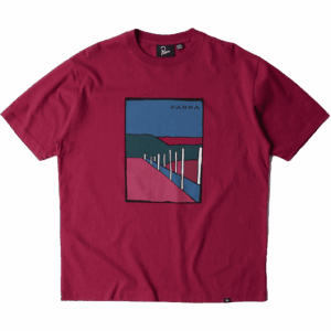 parra tee shirt beach parking (raspberry)