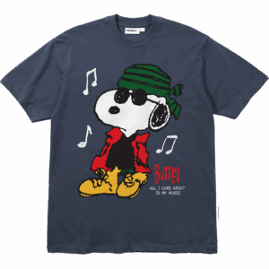 butter goods tee shirt peanuts music (slate)