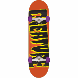 creature skateboard complete logo (orange/black) 7.5