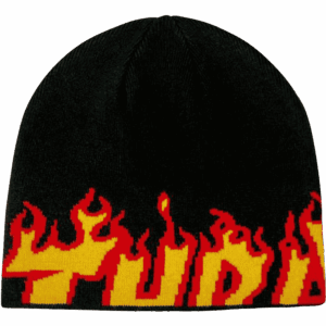 thrasher beanie skully flame (black)