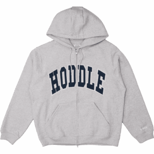 hoddle sweatshirt hooded zip arch logo (grey)