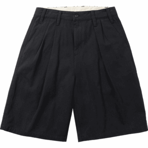 butter goods short chino pleated (washed black)
