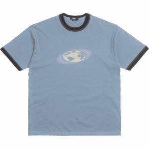 vans tee shirt pixel globe (glacial slate)