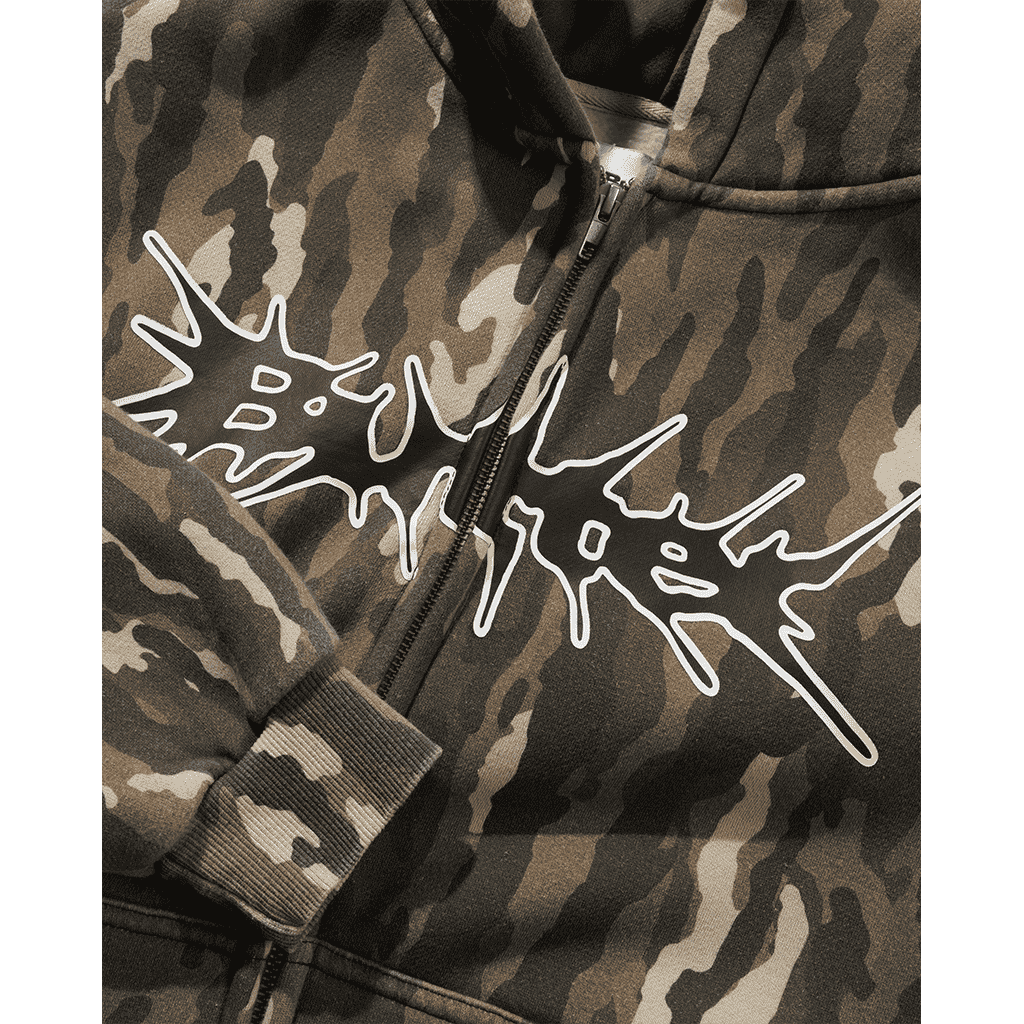butter goods sweatshirt hooded zip nail (frog camo)