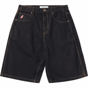 cash only short denim baggy (washed black)