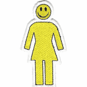 girl patch smiley