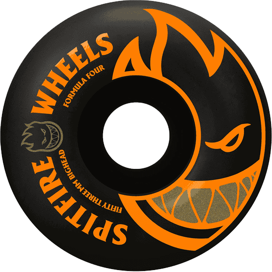 spitfire wheels formula four bighead (black/orange) 99a 53mm spitfire wheels formula four bighead (black/orange) 99a 53mm
